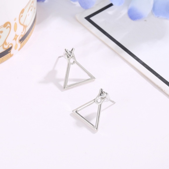 Dainty Geometric Peekaboo Earrings - Picture 6 of 11